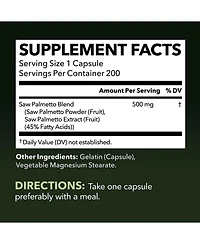 Saw Palmetto Capsules, Prostate Supplement for Men, Reduce Balding & Hair Thinning, Dht Blocker, Havasu Nutrition, 200ct