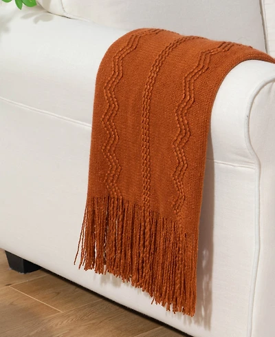 Battilo Texture Triple Zig-Zag Lightweight Throw, 50" x 60"