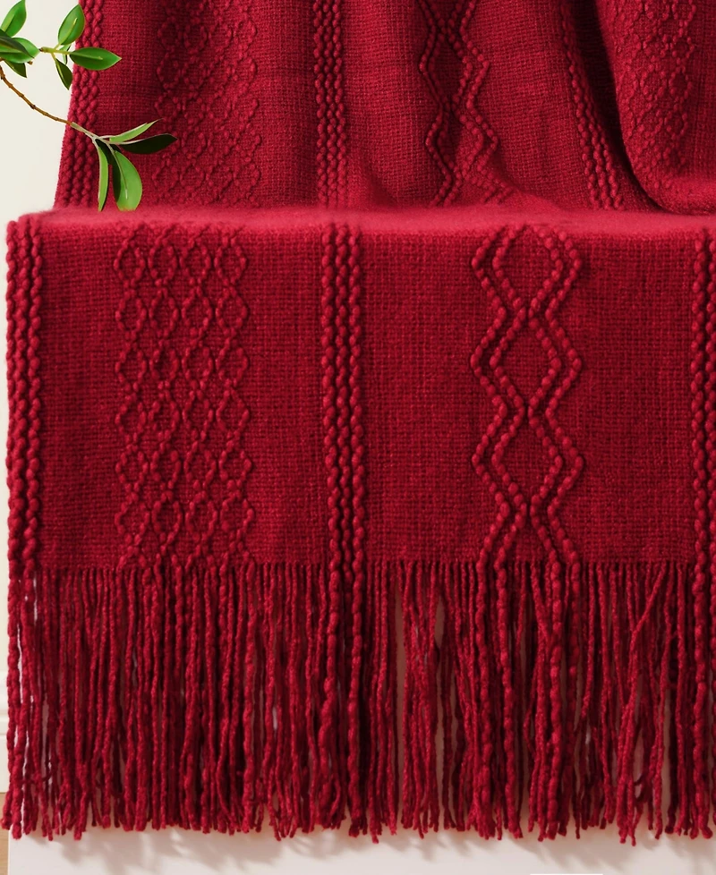 Battilo Multi Chevron Texture Lightweight Throw, 50" x 60"