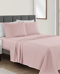 Sunham Microfiber Easy Care Solid 4-Pc. Sheet Set