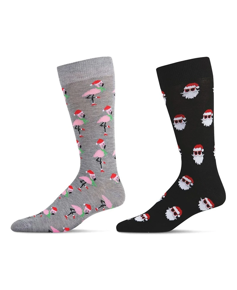 MeMoi Men's Christmas Holiday Pair Novelty Socks, Pack of 2
