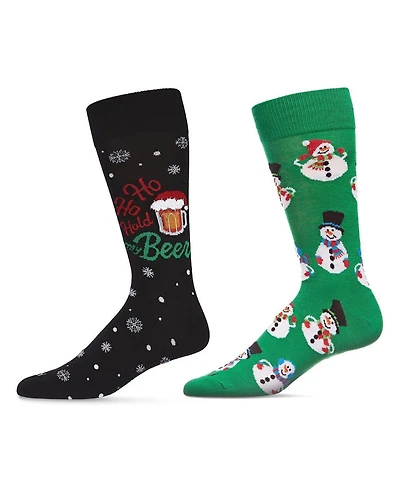 MeMoi Men's Christmas Holiday Pair Novelty Socks, Pack of 2