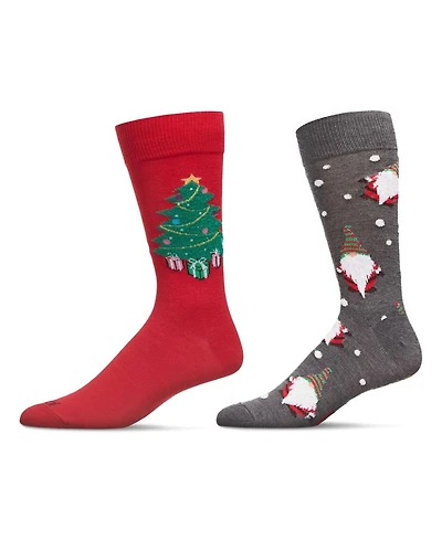 MeMoi Men's Christmas Holiday Pair Novelty Socks, Pack of 2