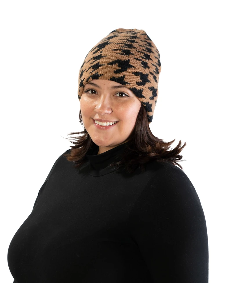 Marcus Adler Houndstooth Cuff Beanie