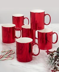 Certified International Holiday Lights 16 oz Mugs Set of 6, Service for 6