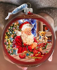 Designocracy Getting Ready for Holidays Santa Lg Glass Holiday Ornaments D. Gelsinger