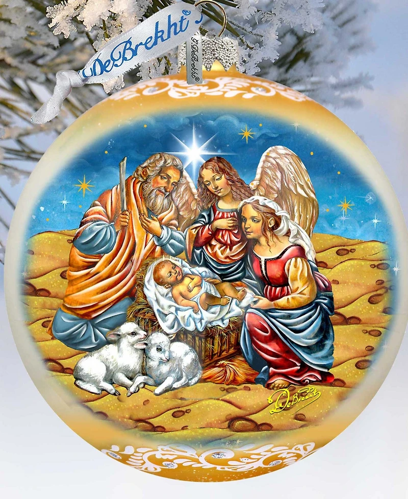 Designocracy Regal Nativity Lg Holiday Mercury Glass Collectible Ornaments G. DeBrekht