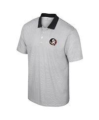 Men's Colosseum White, Black Florida State Seminoles Print Stripe Polo Shirt