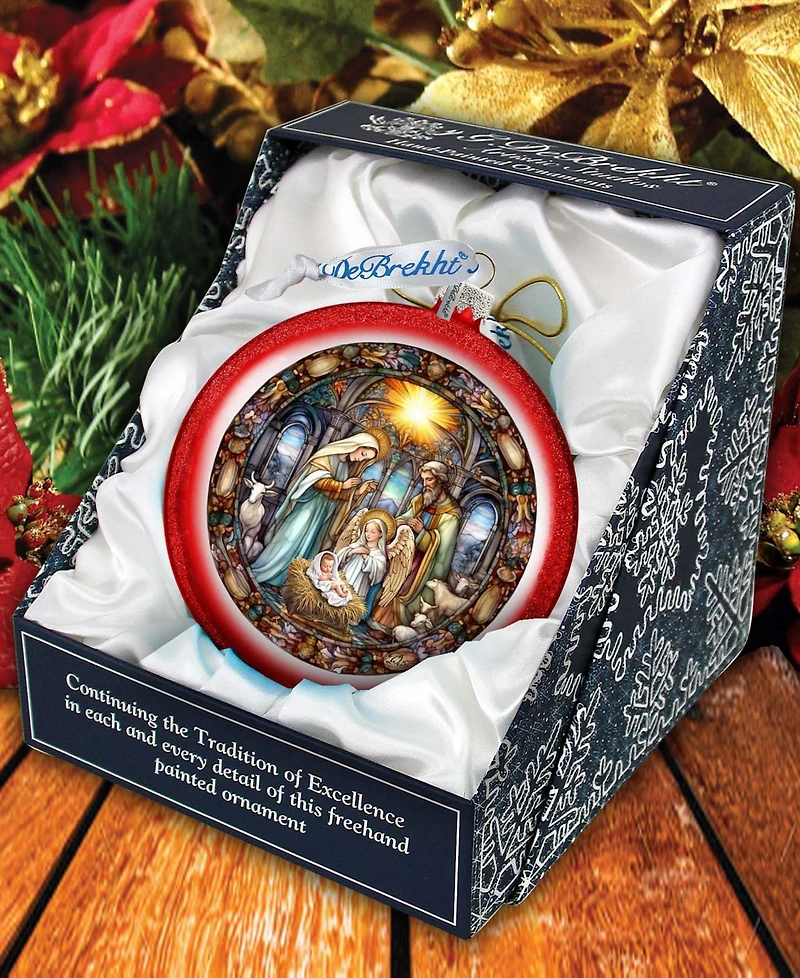 Designocracy Guiding Light Nativity Scene Ball Mercury Christmas Glass Ornaments G. DeBrekht