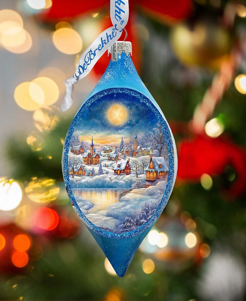 Designocracy Magic Christmas Night Drop Christmas Mercury Glass Ornaments G. DeBrekht