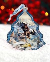Designocracy The Land of the Free-American Eagle Tree Glass Christmas Ornaments G. DeBrekht