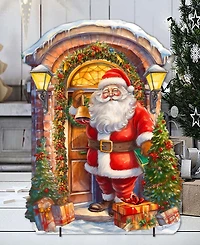 Designocracy Knocking the Door Santa 32" Christmas Outdoor Lawn Decor G. DeBrekht