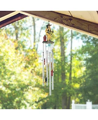 23" Long Us Fireman on Call Round Top Wind Chime