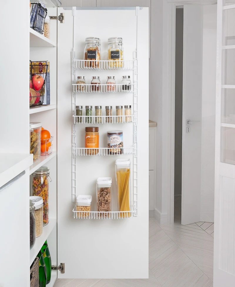 Smart Design -Tier Over the Door Pantry Organizer Rack with Adjustable Shelves