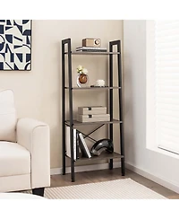 4-Tier Bookshelf Industrial Display Storage Shelf Plant Flower Stand Metal Frame