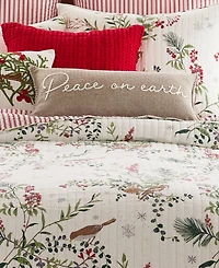 Levtex Winterberry Forest Peace On Earth Decorative Pillow, 12" x 24"