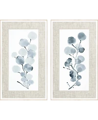 Gray Botanical Framed Art, Set of 2