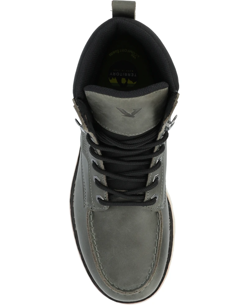Territory Men's Venture Tru Comfort Foam Moc Toe Lace-up Ankle Boots