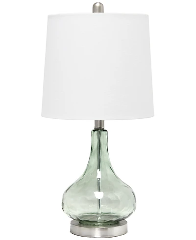 All The Rages Rippled Glass Table Lamp with White Fabric Shade