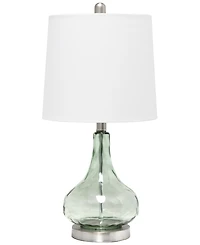 All The Rages Rippled Glass Table Lamp with White Fabric Shade