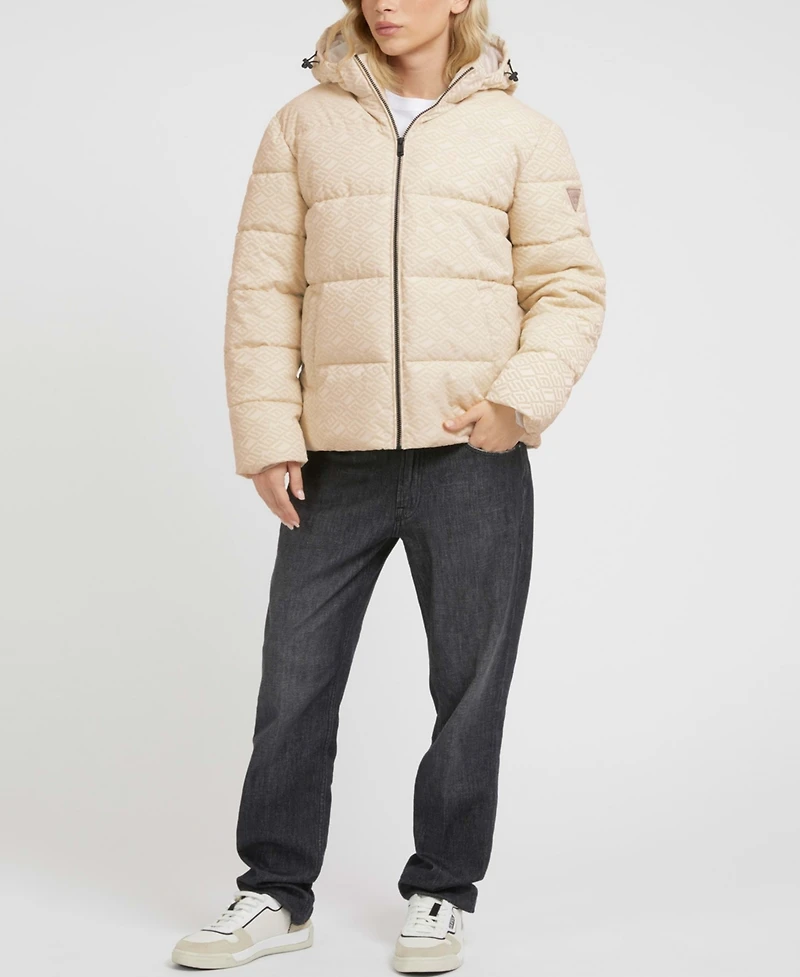 Guess Men's Allover Logo Puffer Jacket