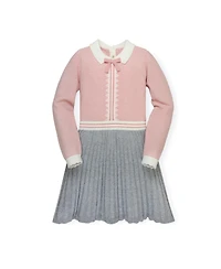 Hope & Henry Baby Girls Organic Cotton French Blocked Sweater Dress