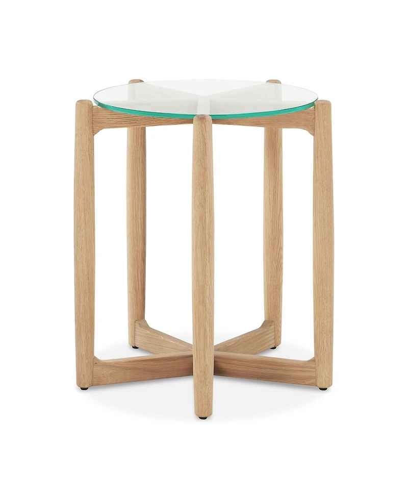 Hetta 19.69" Walnut Round Side Table