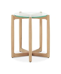 Hetta 19.69" Walnut Round Side Table