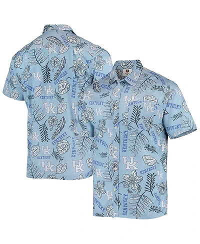 Men's Wes & Willy Light Blue Kentucky Wildcats Vintage-Like Floral Button-Up Shirt