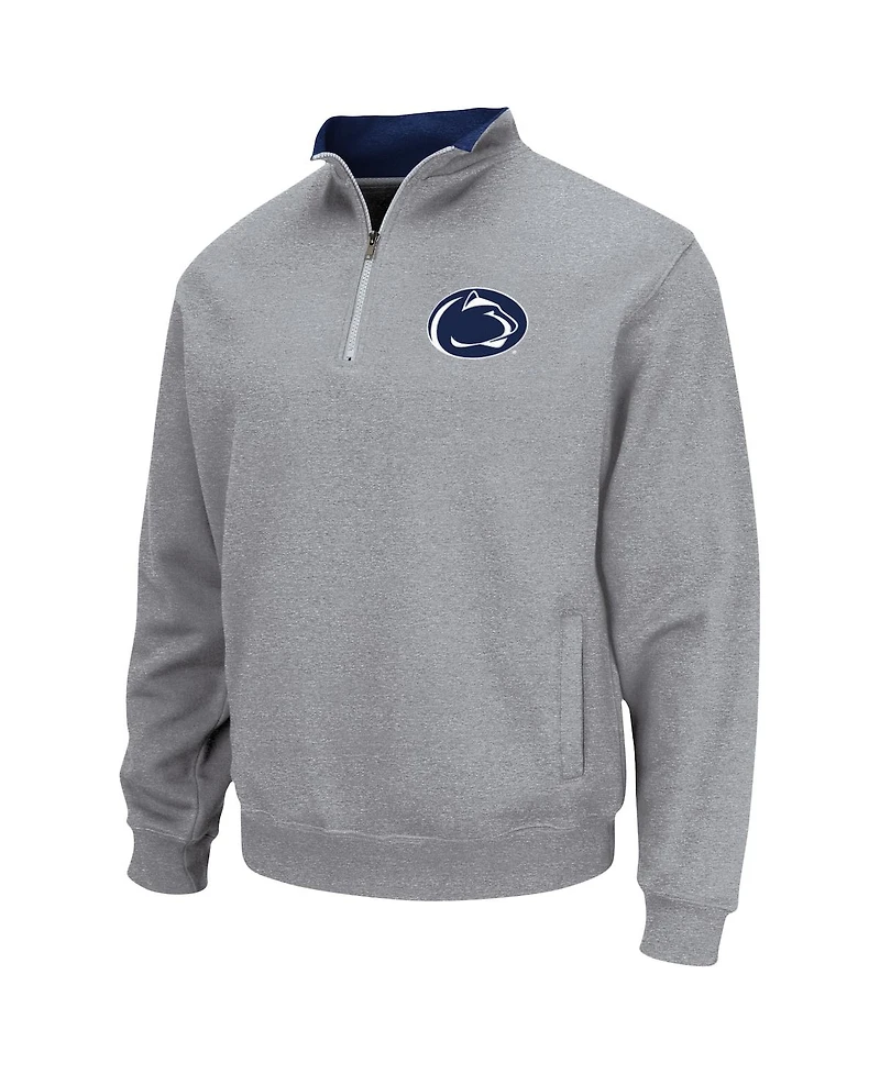 Men's Colosseum Heathered Gray Penn State Nittany Lions Tortugas Team Logo Quarter-Zip Jacket