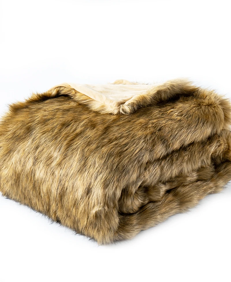Battilo Luxury Tipped Faux Fur Throw, 60" x 80"