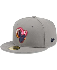 Men's New Era Gray Los Angeles Rams Color Pack 59FIFTY Fitted Hat