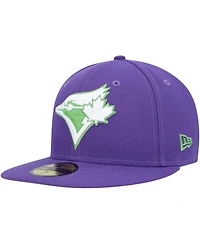 Men's New Era Purple Toronto Blue Jays Lime Side Patch 59FIFTY Fitted Hat