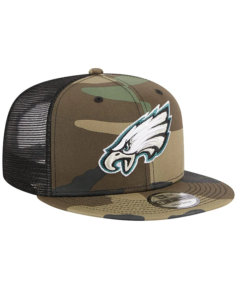 Men's New Era Camo Philadelphia Eagles Main Trucker 9FIFTY Snapback Hat