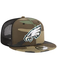 Men's New Era Camo Philadelphia Eagles Main Trucker 9FIFTY Snapback Hat