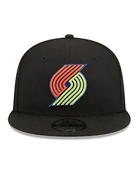 Men's New Era Black Portland Trail Blazers Neon Pop 9FIFTY Snapback Hat