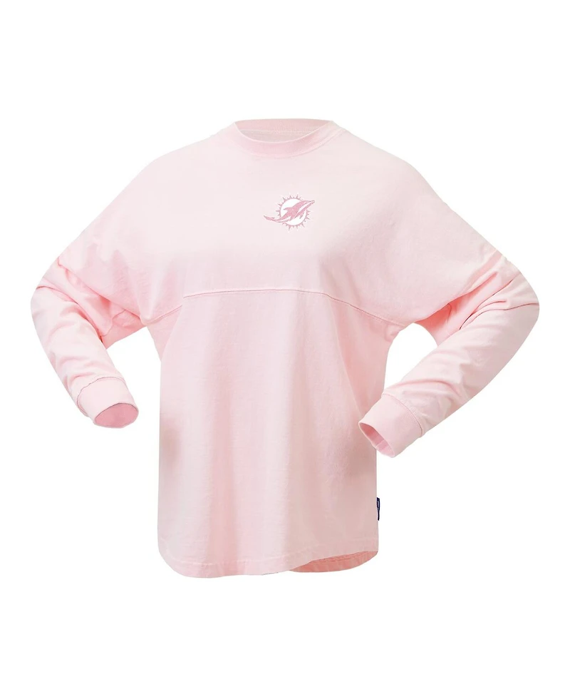 Women's Fanatics Pink Miami Dolphins Millennial Spirit Jersey T-shirt