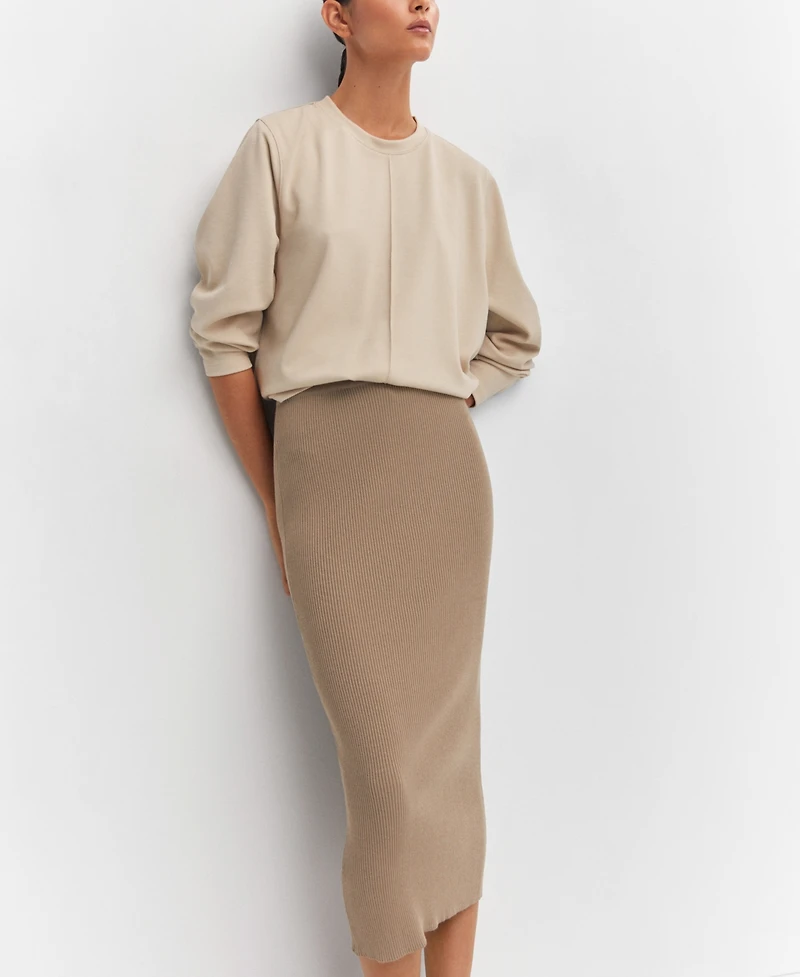 Mango Women's Decorative Stitching Sweatshirt