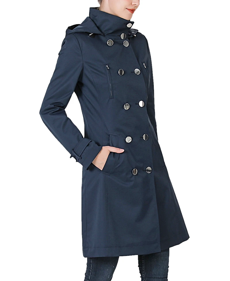 Kimi + Kai Women's Eeva Water-Resistant Hooded Trench Coat