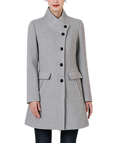 Kimi + Kai Women's Nora Stand Collar Boucle Wool Coat