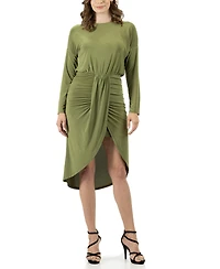 24seven Comfort Apparel Women's Long Sleeve Knee Length Dress