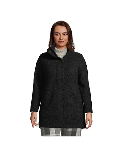 Lands' End Plus Boucle Fleece Coat