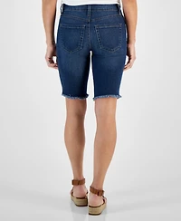 Style & Co Petite Raw-Edge Denim Bermuda Shorts, Created for Macy's