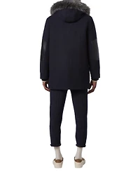 Marc New York Men's Dawson Hooded Parka with Faux-Leather & Faux-Fur Trim