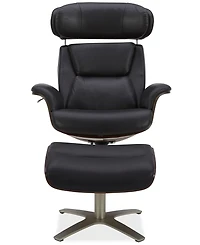 Janer Leather Swivel Chair & Ottoman Set, Created for Macy's
