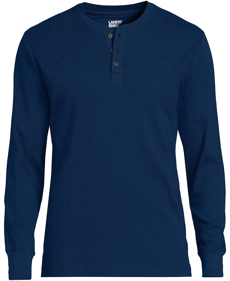 Lands' End Big & Tall Knit Rib Pajama Henley