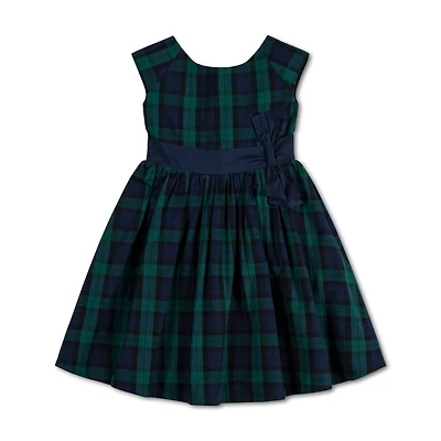 Hope & Henry Big Girls Cap Sleeve Party Dress with Bow Sash