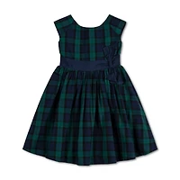 Hope & Henry Big Girls Cap Sleeve Party Dress with Bow Sash