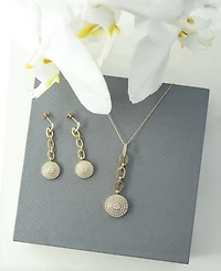Wrapped in Love Diamond Circle Cluster Chain Drop Earrings (3/4 ct. t.w.) in 14k Gold, Created for Macy's