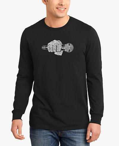 La Pop Art Men's 90's Rappers Word Long Sleeve T-shirt